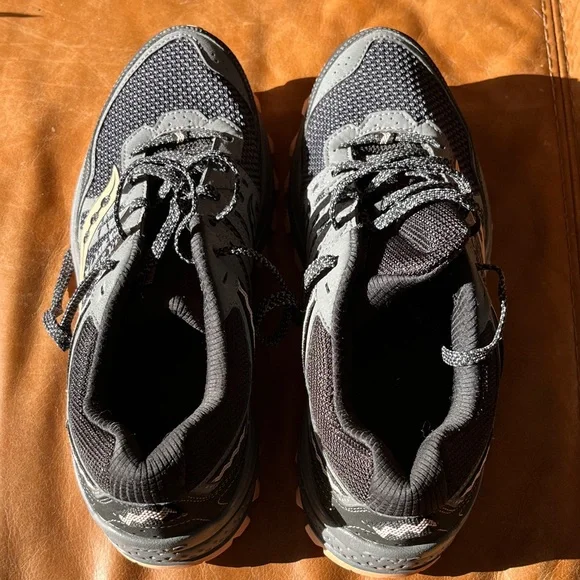 Saucony Excursion Trail Running Women’s Black and Peachy Pink Athletic Shoes - Picture 9 of 13